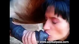 Watch Her Go Wild: The Incredible Deepthroating of Horse Cum!