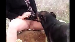 Daring MILF Blonde Caught In Shocking Outdoor Act With Her Dog!